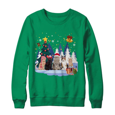 Cute Cats Claus Christmas-T-Shirt & Sweatshirt-Crewneck Sweatshirt-Irish Green