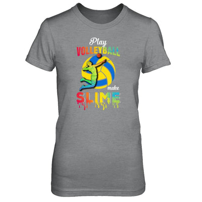 Play Volleyball Make Slime Watercolor For Girl Women-T-Shirt & Tank Top-Women's T-Shirt-Sport Grey