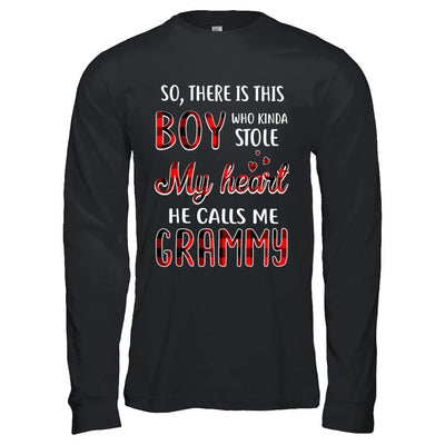 This Boy Who Kinda Stole My Heart He Calls Me Grammy-T-Shirt & Hoodie-Long Sleeve T-Shirt-Black