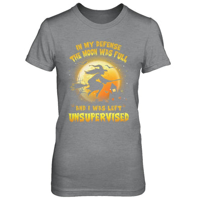 In My Defense The Moon Was Unsupervised Halloween Witch-T-Shirt & Hoodie-Women's T-Shirt-Sport Grey