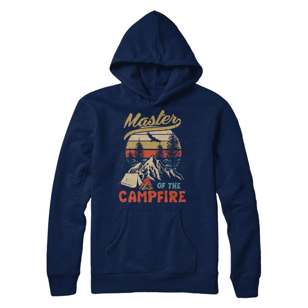 Camping Master Of The Campfire Fathers Mothers Day Gift-T-Shirt & Hoodie-Pullover Hoodie-Navy