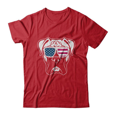 Boxer Dog American Flag Glasses 4Th Of July-T-Shirt & Hoodie-Classic T-Shirt-Red
