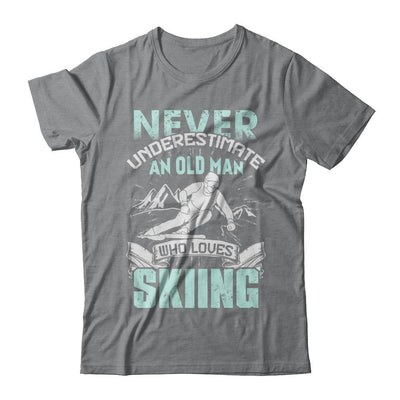 Never Underestimate An Old Man Who Loves Skiing-T-Shirt & Hoodie-Classic T-Shirt-Sport Grey