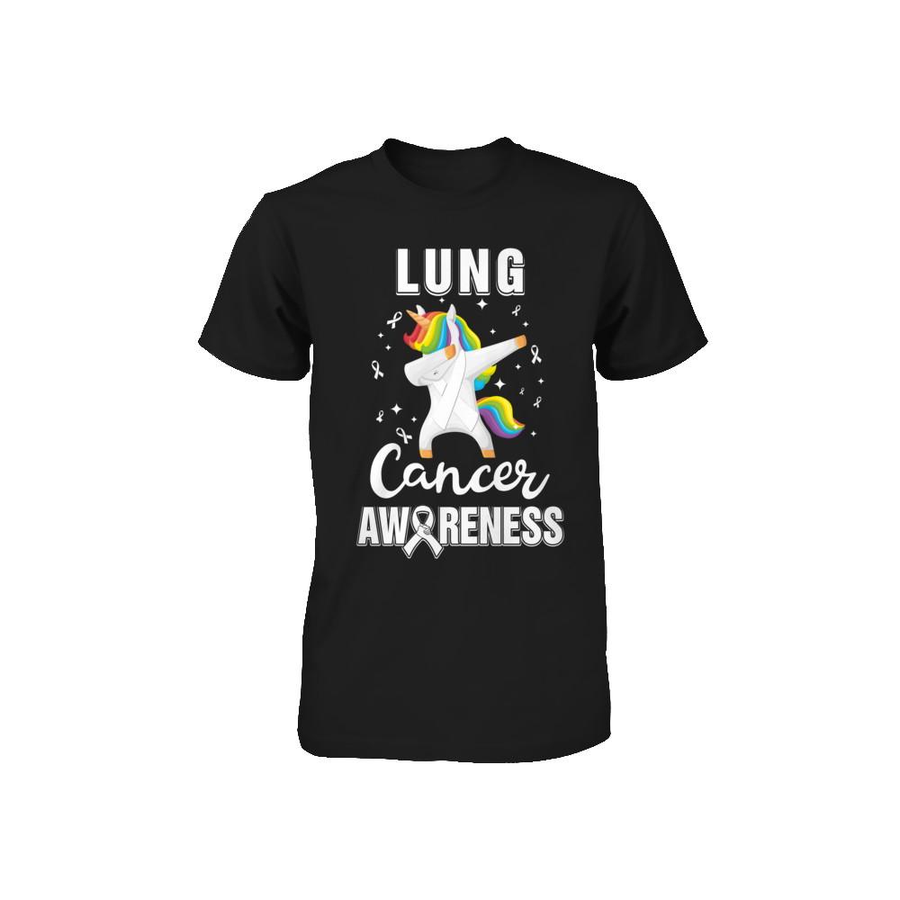 Inspirational Lung Cancer Awareness Unicorn Support Youth-Youth Shirt-Toddler T-Shirt-Black