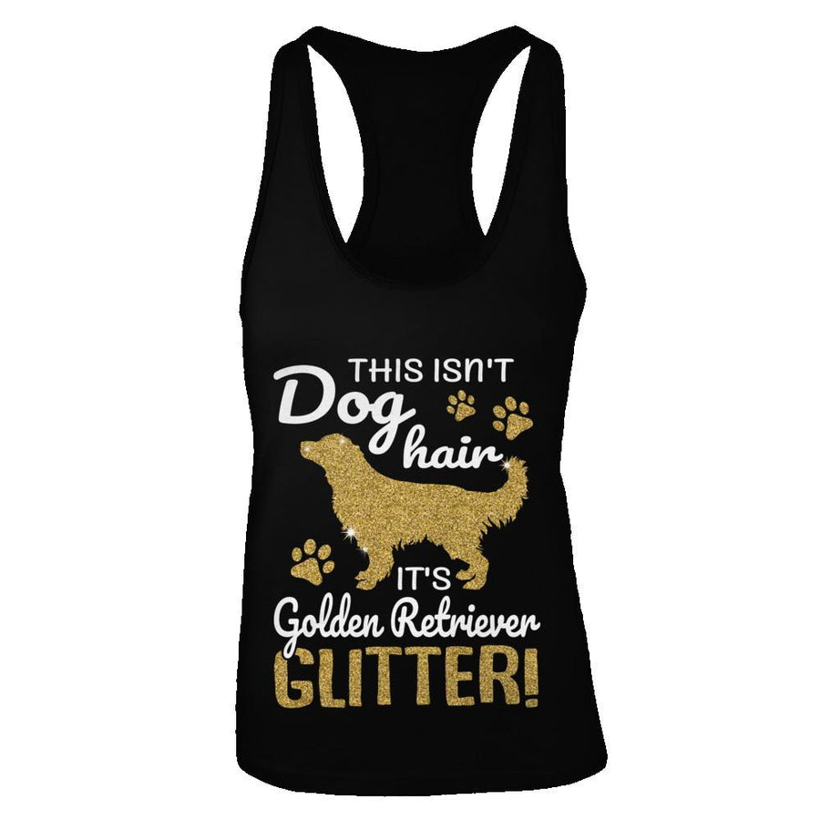 This Isn't Dog Hair It's Golden Retriever Glitter-T-Shirt & Tank Top-Women's Ideal Racerback Tank-Black