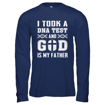 I Took A Dna Test And God Is My Father Christian-T-Shirt & Hoodie-Long Sleeve T-Shirt-Navy