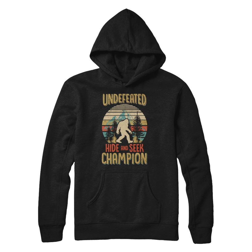 Vintage Bigfoot Undefeated Hide And Seek Champion-T-Shirt & Hoodie-Pullover Hoodie-Black