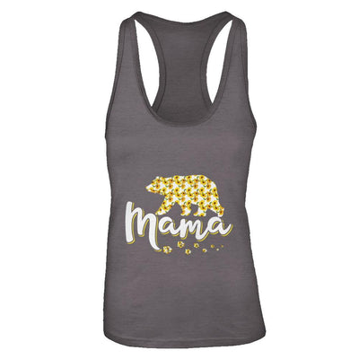 Sunflower Bear Mothers Day Gift Flowers Mama Floral-T-Shirt & Tank Top-Women's Ideal Racerback Tank-Dark Grey