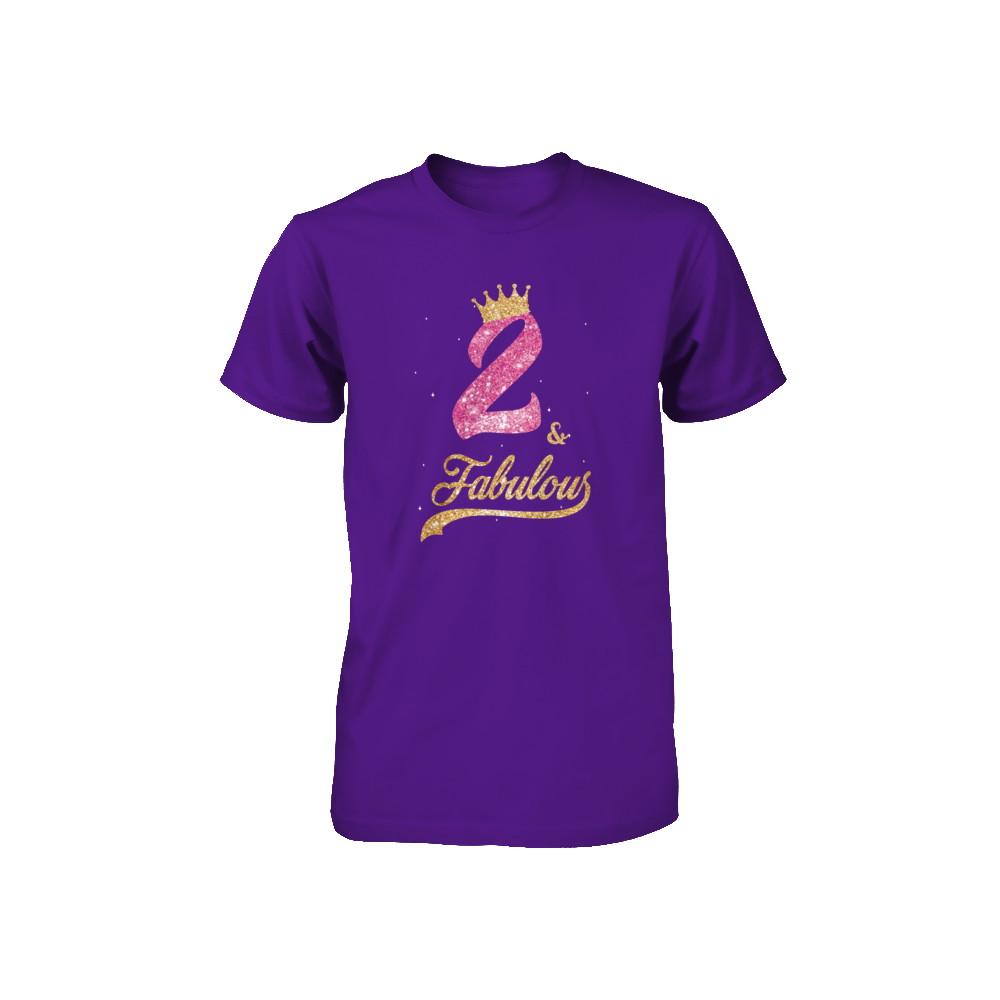 2Th And Fabulous Two Birthday Youth-Youth Shirt-Youth T-Shirt-Team Purple