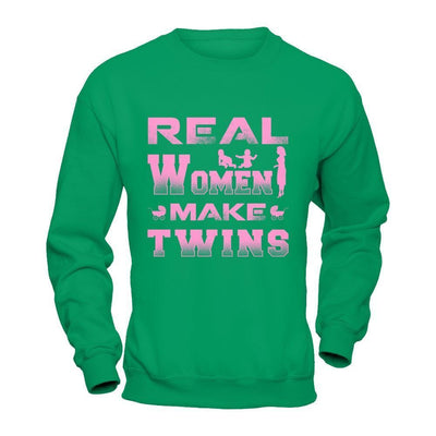 Real Women Make Twins-T-Shirt & Hoodie-Crewneck Sweatshirt-Irish Green