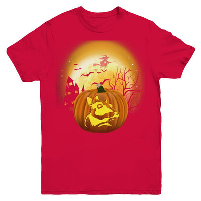 Pumpkin Cow Halloween Human Costume Youth-Youth Shirt-Youth T-Shirt-Red