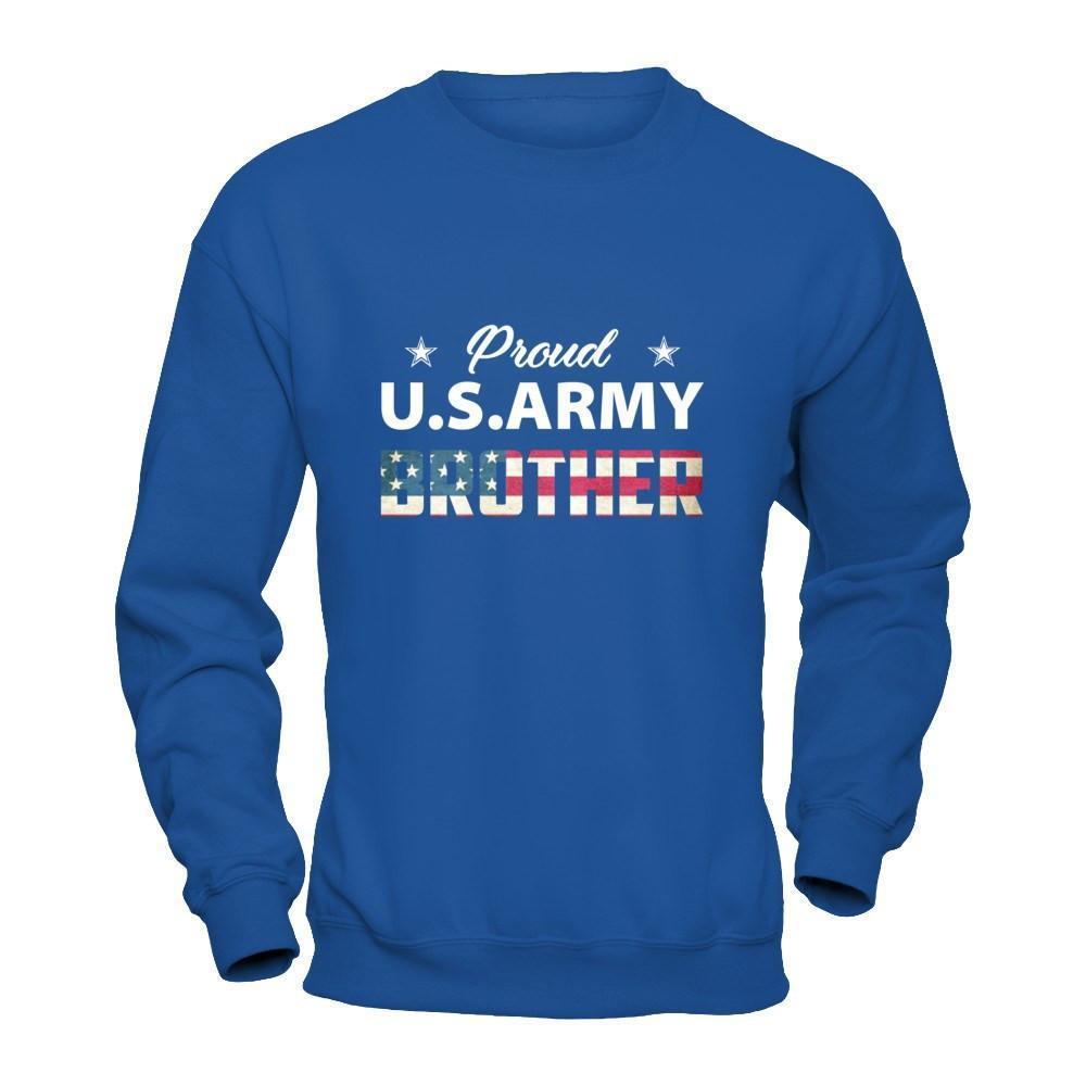 Proud Us Army Brother-T-Shirt & Hoodie-Crewneck Sweatshirt-Royal
