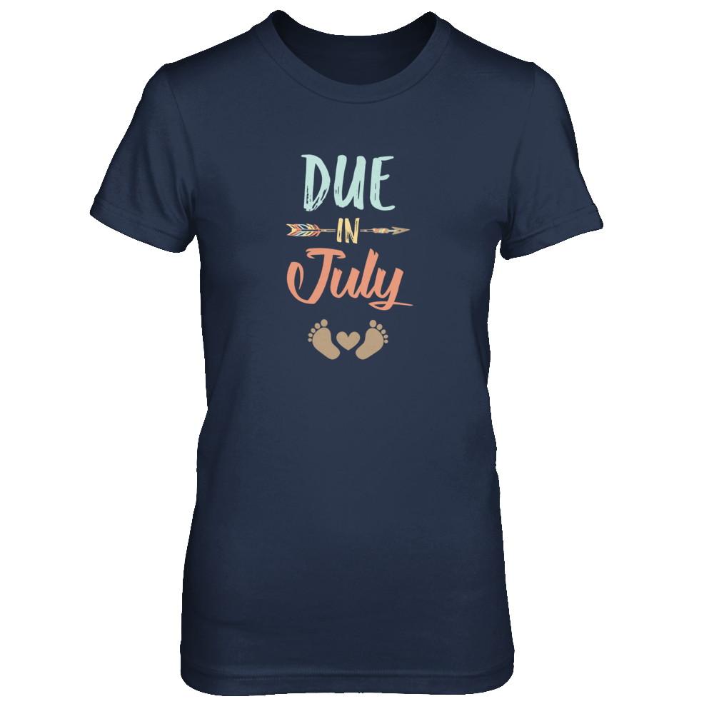 Due Date July 2021 Announcement Mommy Bump Pregnancy-T-Shirt & Tank Top-Women's T-Shirt-Navy