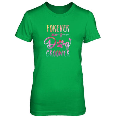 Dog Paw Hairstylist Forever A Dog Groomer For Women-T-Shirt & Tank Top-Women's T-Shirt-Irish Green