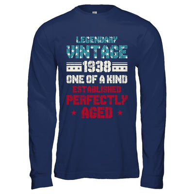 Legendary Vintage 1938 83th Years Old Birthday Gift-T-Shirt & Hoodie-Long Sleeve T-Shirt-Navy