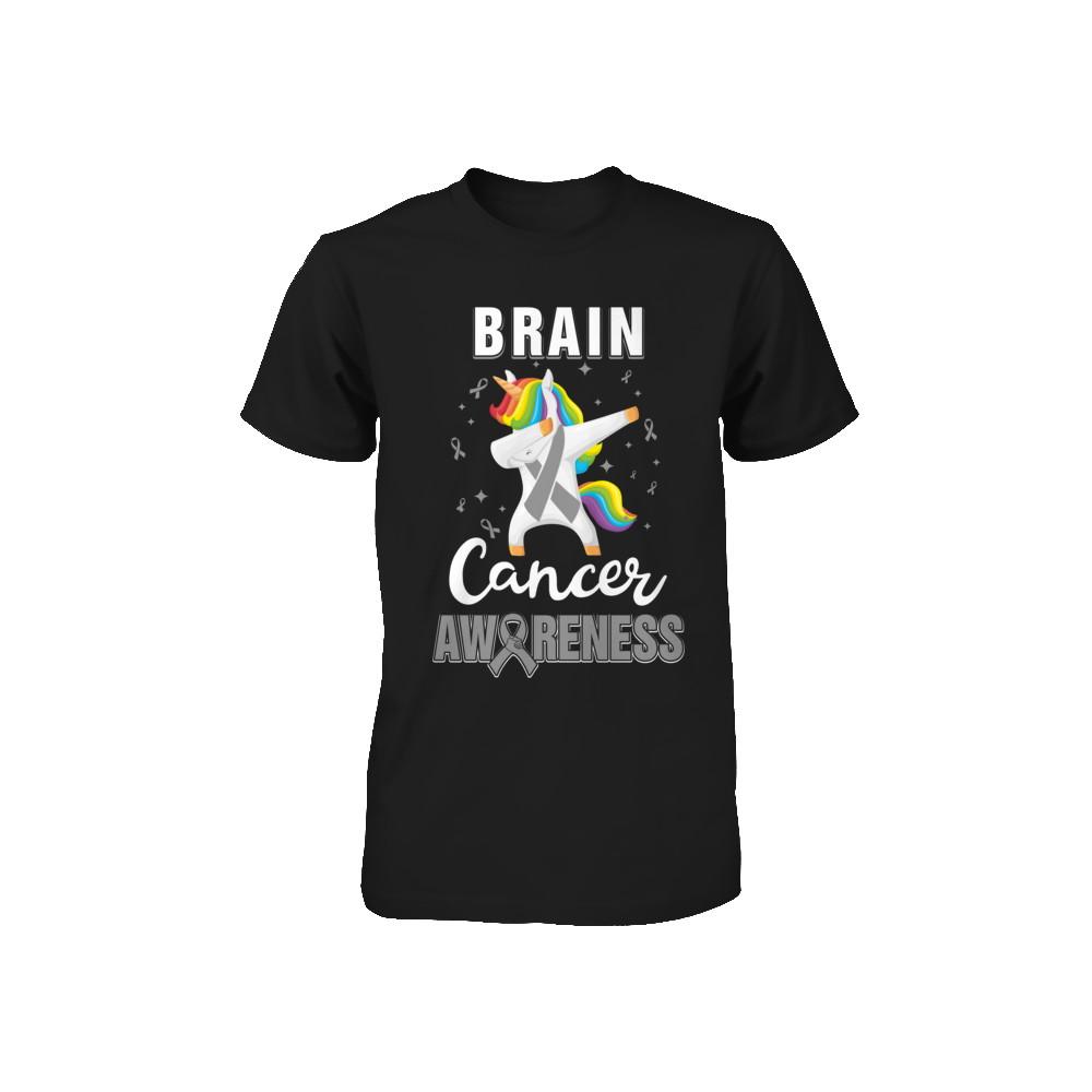 Inspirational Brain Cancer Awareness Unicorn Support Youth-Youth Shirt-Toddler T-Shirt-Black