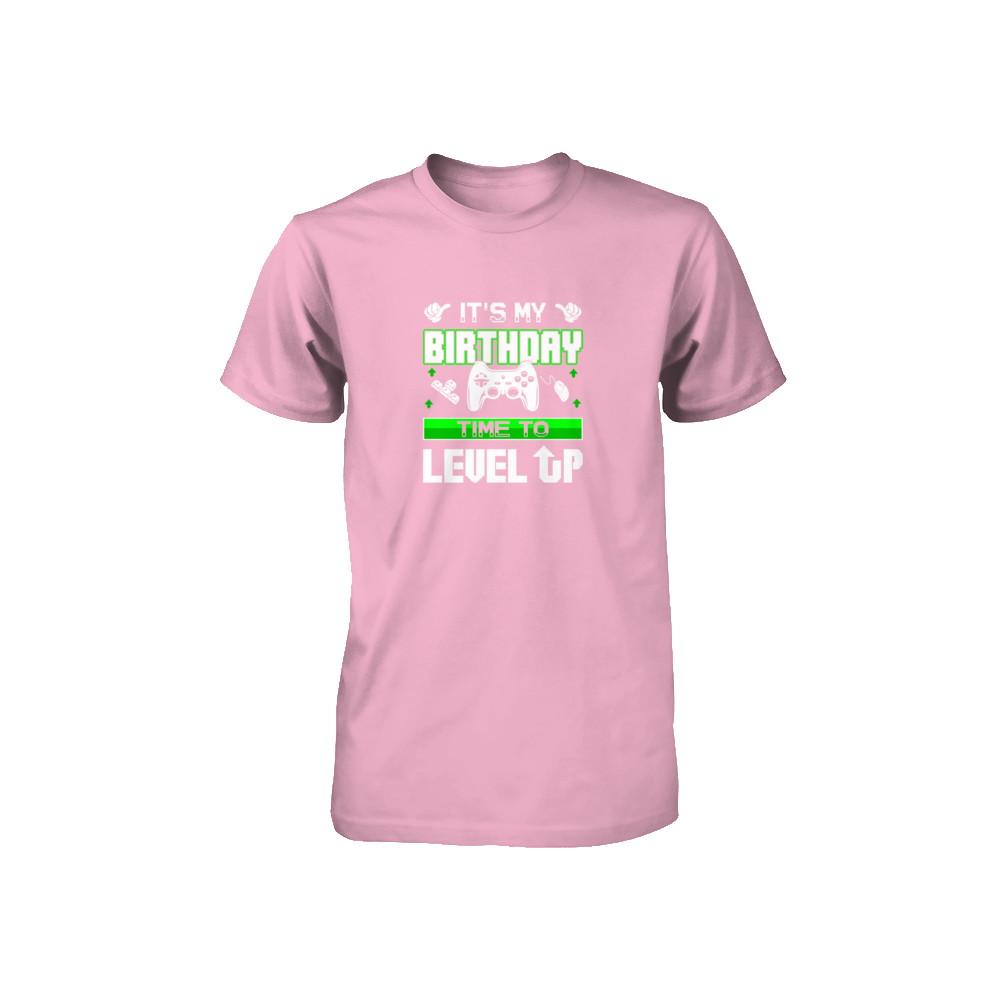It's My Birthday Time To Level Up Youth-Youth Shirt-Toddler T-Shirt-Pink