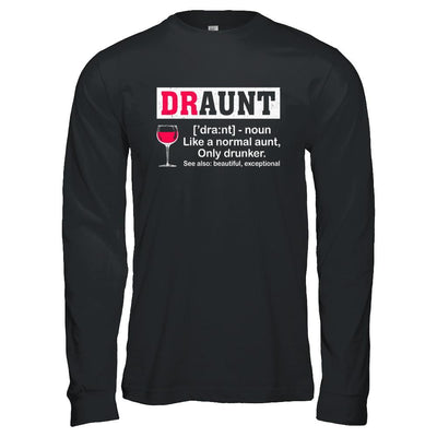 Funny Drunk Aunt Definition Drink Wine Lover-T-Shirt & Hoodie-Long Sleeve T-Shirt-Black