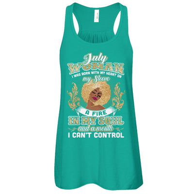 I'm A July Woman Funny Birthday-T-Shirt & Tank Top-Women's Flowy Racerback Tank-Kelly