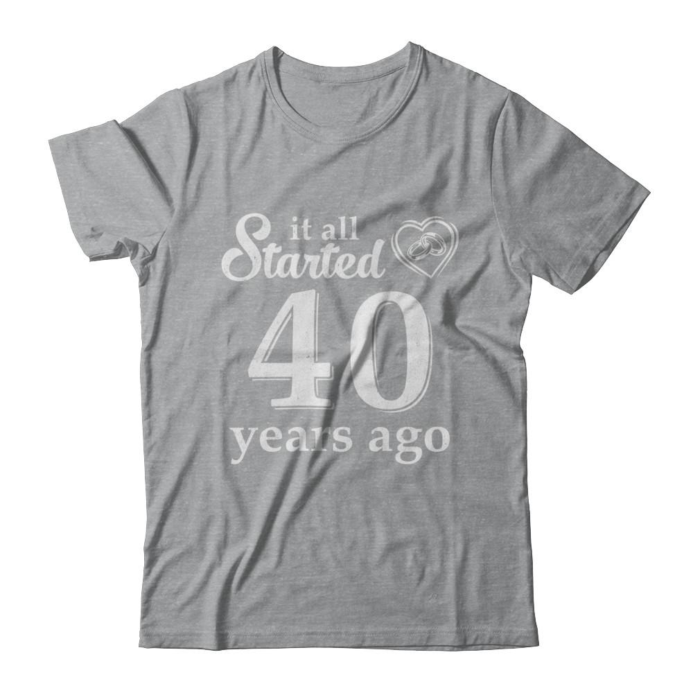 40Th Wedding Anniversary Married Couples 1981 Husband Wife-T-Shirt & Hoodie-Classic T-Shirt-Sport Grey