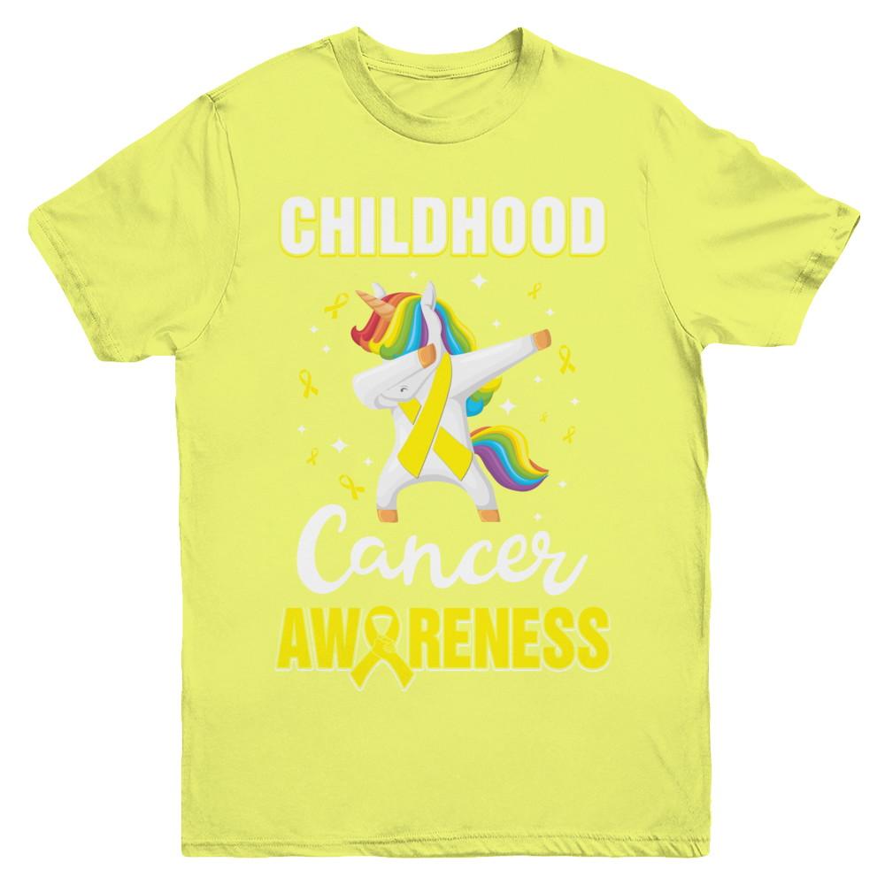 Childhood Cancer Awareness Cute Unicorn Warrior Youth-Youth Shirt-Youth T-Shirt-Daisy