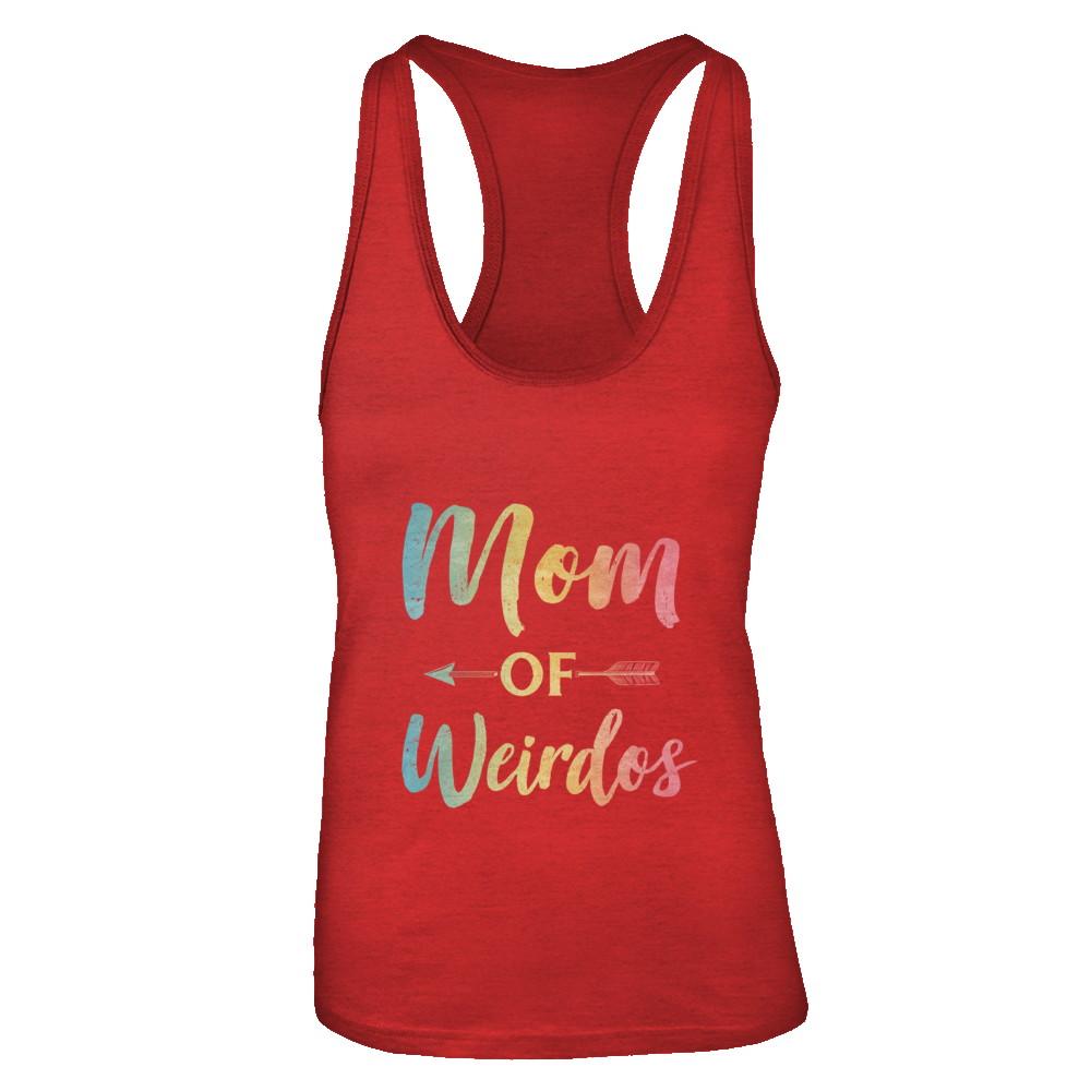 Mom Of Weirdos Gift Mothers Day Proud Moms Weird Kids-T-Shirt & Tank Top-Women's Ideal Racerback Tank-Red