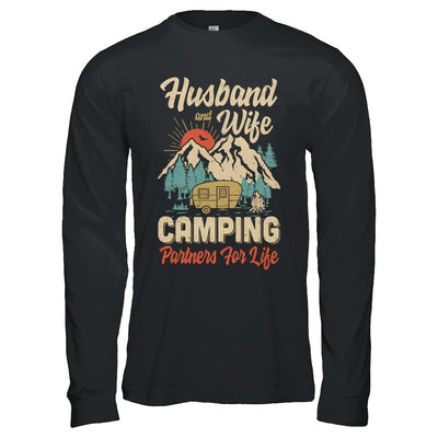 Husband And Wife Camping Partners For Life Camping-T-Shirt & Hoodie-Long Sleeve T-Shirt-Black