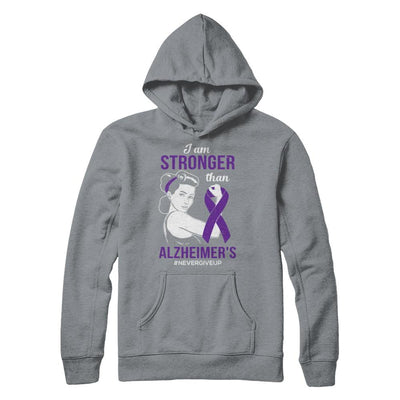 I Am Stronger Than Alzheimer's Awareness Support-T-Shirt & Hoodie-Pullover Hoodie-Light Steel