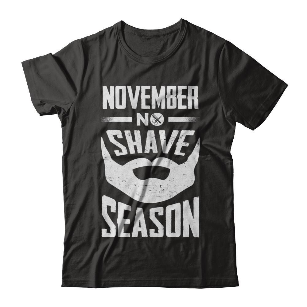 November No Shave Season Vintage Beard-T-Shirt & Hoodie-Classic T-Shirt-Black