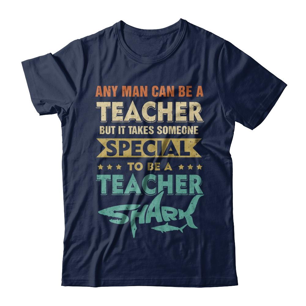 Vintage Someone Special To Be A Teacher Shark Gift-T-Shirt & Hoodie-Classic T-Shirt-Navy