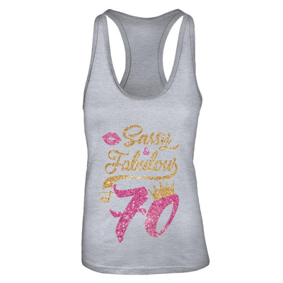 Sassy And Fabulous At 70th 1951 Birthday Gift-T-Shirt & Tank Top-Women's Ideal Racerback Tank-Heather Grey