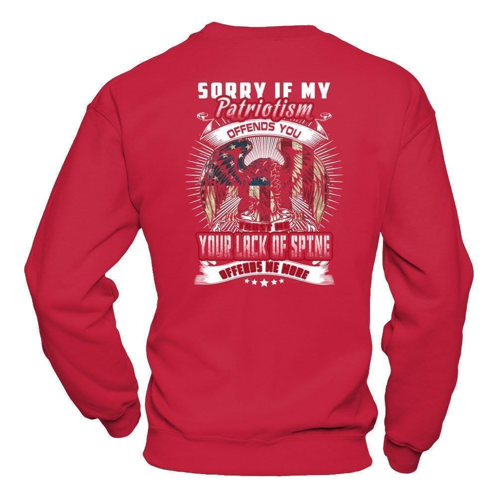 Sorry If My Patriotism Offends You Trust Me-T-Shirt & Hoodie-Crewneck Sweatshirt-Red