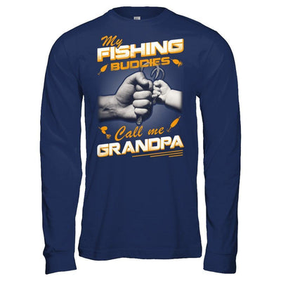 My Fishing Buddies Call Me Grandpa-T-Shirt & Hoodie-Long Sleeve T-Shirt-Navy