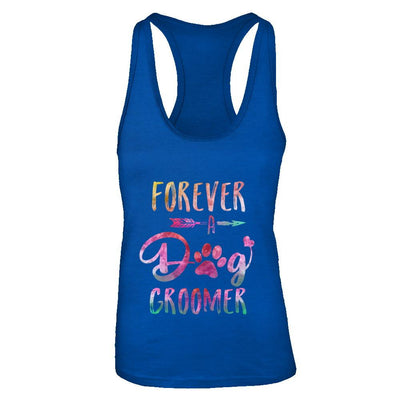 Dog Paw Hairstylist Forever A Dog Groomer For Women-T-Shirt & Tank Top-Women's Ideal Racerback Tank-Royal