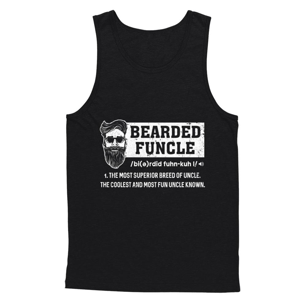Bearded Funcle Funny Uncle Definition Beard-T-Shirt & Hoodie-Unisex Tank-Black