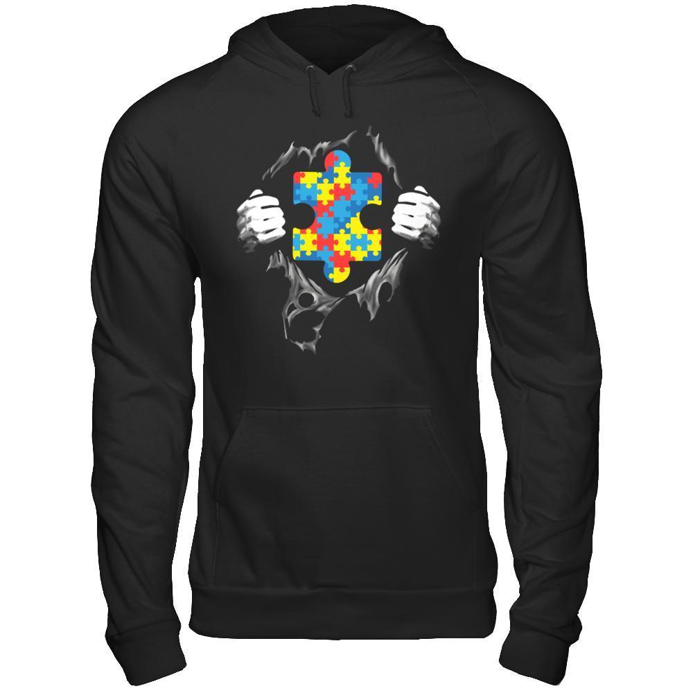 Super Autism Awareness Day Gifts-T-Shirt & Hoodie-Pullover Hoodie-Black