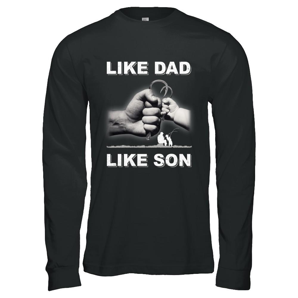 Like Dad Like Son Fishing Fish Fathers Day-T-Shirt & Hoodie-Long Sleeve T-Shirt-Black