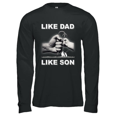 Like Dad Like Son Fishing Fish Fathers Day-T-Shirt & Hoodie-Long Sleeve T-Shirt-Black