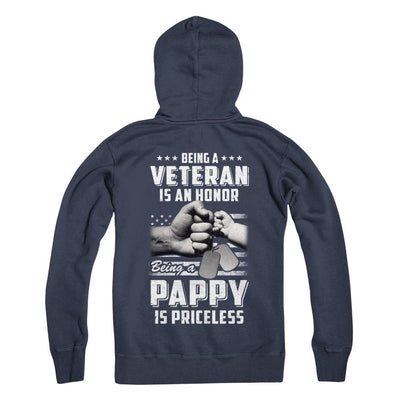 Being A Veteran Is An Honor Being A Pappy Is Priceless-T-Shirt & Hoodie-Pullover Hoodie-Navy
