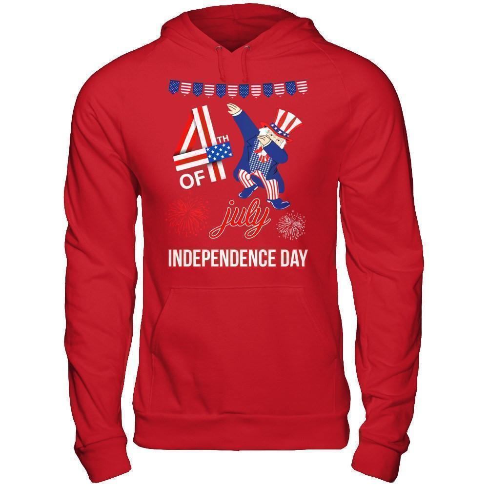 Funny Dabbing Uncle Independence Day 4Th Of July-T-Shirt & Hoodie-Pullover Hoodie-Red