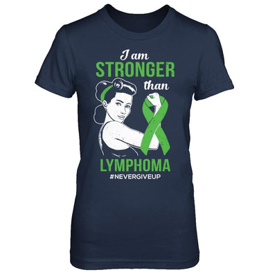 I Am Stronger Than Lymphoma Awareness Support-T-Shirt & Hoodie-Women's T-Shirt-Navy