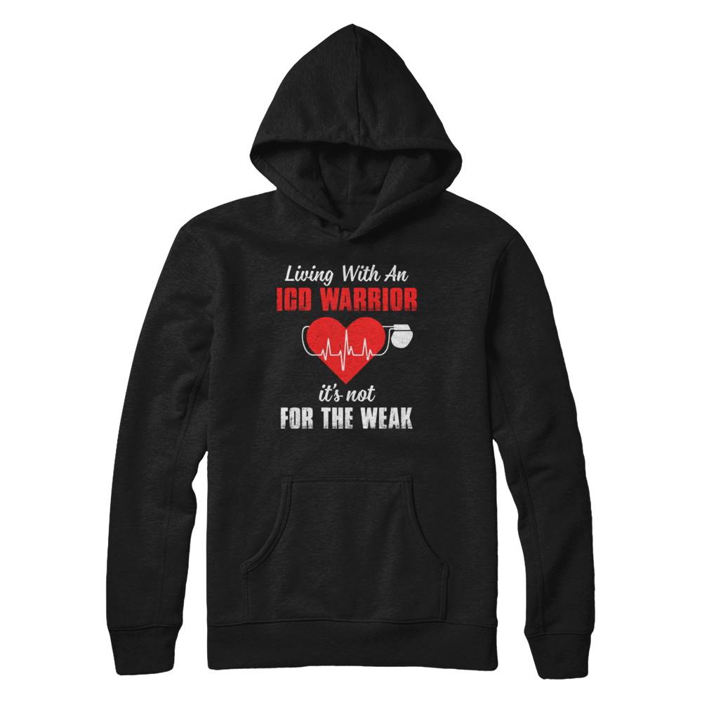 Living With An Implantable Cardioverter Defibrillator-T-Shirt & Hoodie-Pullover Hoodie-Black