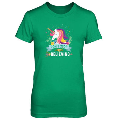 Unicorn Don't Stop Believing-T-Shirt & Tank Top-Women's T-Shirt-Irish Green