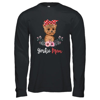 Yorkie Mom Gift For Women Dog Lover-T-Shirt & Hoodie-Long Sleeve T-Shirt-Black