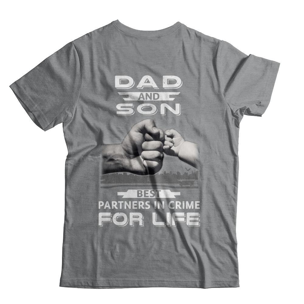 Dad And Son Best Partners In Crime For Life-T-Shirt & Hoodie-Classic T-Shirt-Sport Grey