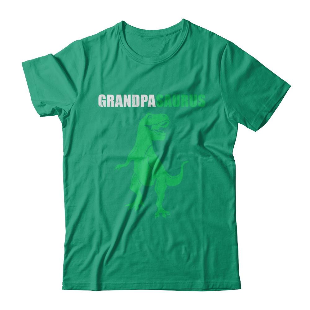 Grandpasarus Funny Dinosaur First Time Grandpa Fathers Day-T-Shirt & Hoodie-Classic T-Shirt-Kelly Green