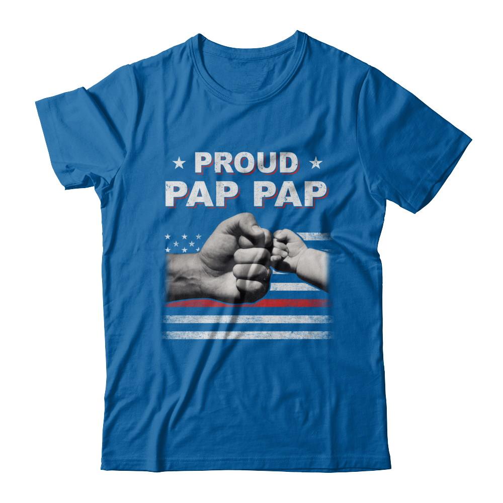 Proud Pap Pap Fireman Firefighter Thin Red Line Flag Fathers Day-T-Shirt & Hoodie-Classic T-Shirt-Royal