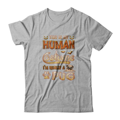 Dog Halloween My Human Costume I'm Really A Pug-T-Shirt & Tank Top-Premium T-Shirt-Heather Gray