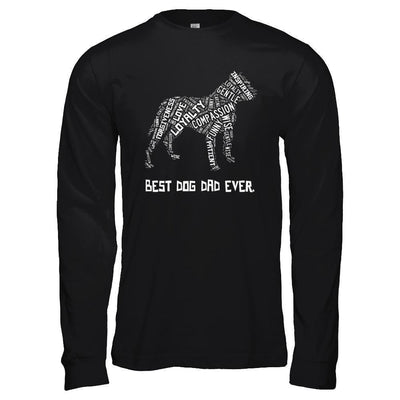 Best Dog Dad Ever Pitbull Lovers-T-Shirt & Hoodie-Long Sleeve T-Shirt-Black