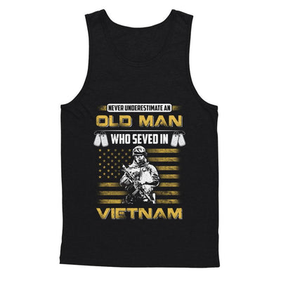 Never Underestimate An Old Man Who Served In Viet Nam-T-Shirt & Hoodie-Unisex Tank-Black